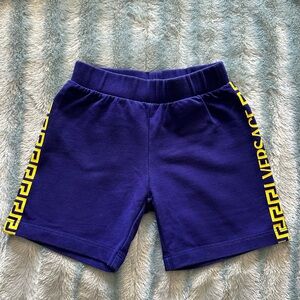 Versace Kids Purple Shorts with Yellow Accents